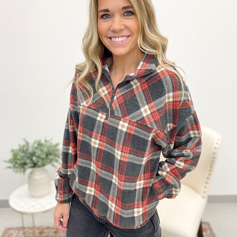 Campfire Crew Plaid Fleece Pullover
